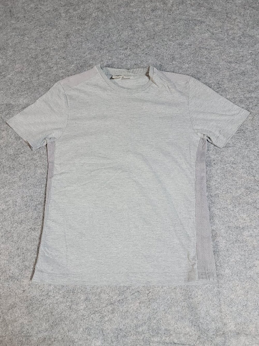índu Heather Grey Herringbone Panel Tee Japanese Y2K Archive - Tagged M, FITS XS